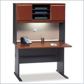 Bush Series A Wood Office Cubicle with Hutch in Hansen Cherry