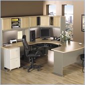 Bush Advantage Series U-Shape Office Suite in Light Oak