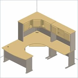 Bush Furniture Series A Beech and Grey Advantage Corner U-Shaped Desk