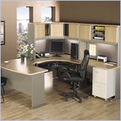 Bush Light Oak Advantage Series U-Shaped Corner Desk
