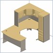 Bush Furniture Beech and Grey Advantage Series U-Shaped Corner Desk with Storage Cabinet by Bush