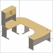 Bush Series A Beech and Grey Advantage U-Shaped Desk
