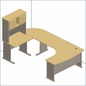 Bush Series A White Spectrum and Pewter Advantage U-Shaped Desk