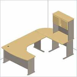 Bush Furniture A-Series U-Shape Office Suite in White Spectrum and Pewter