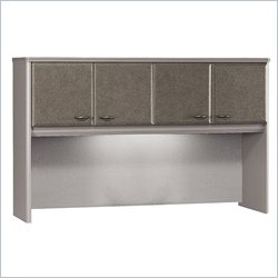 Bush Furniture White Spectrum and Pewter Advantage Series A 60" Hutch