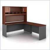 Bush Hansen Cherry Corsa Series L-Shaped Desk with Hutch