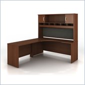 Bush Series C 3-Piece Left-Hand Corner Computer Desk in Mahogany