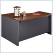 ADD TO YOUR SET: Bush Series C Right L-Shape Bow Front Wood Desk in Hansen Cherry