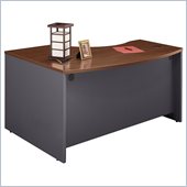 Bush Series C Right L-Shape Bow Front Wood Desk in Hansen Cherry