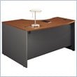 ADD TO YOUR SET: Bush Series C Right Bow Front Wood Desk in Auburn Maple