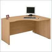 Bush Series C Right Corner Bow Front Wood Desk in Light Oak