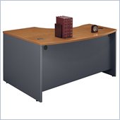 Bush Series C Right Bow Front Desk in Natural Cherry