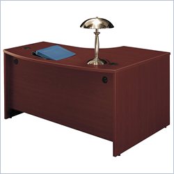 Bush Furniture Series C Corner Bow Front Wood Credenza Desk in Mahogany