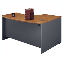 Bush Furniture Series C Left Corner Bow Front Wood Desk in Natural Cherry