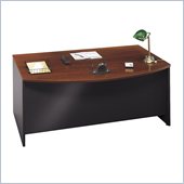 Bush Series C Bow Front Wood Computer Desk in Hansen Cherry