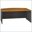 ADD TO YOUR SET: Bush Series C  Bow Front Wood Computer Desk in Natural Cherry