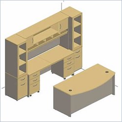 Bush Furniture Light Oak Corsa Series Executive Office Set