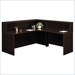 Bush Furniture Mocha Cherry Corsa Series L-Shaped Reception Desk