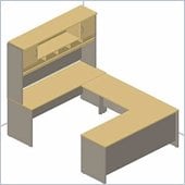 Bush Corsa Series U-Shape Office Suite in Auburn Maple