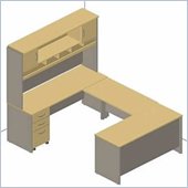 Bush Corsa Series U-Shape Office Suite in Light Oak