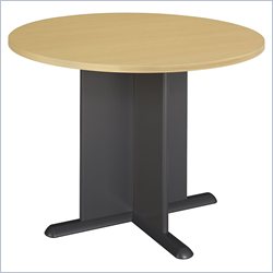Bush Furniture Round 3 4 Conference Table in Beech and Graphite Grey Furniture Office Conference Tables Bush 13512