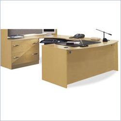 Bush Furniture Light Oak Corsa Series Bow Front with Corner Module