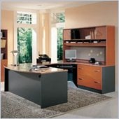 Bush Auburn Maple Corsa Series U-Shaped Corner Desk with Hutch