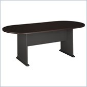 Bush Racetrack 6.9 Conference Table with Slab Base in Cherry and Gray
