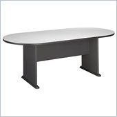 Bush Racetrack 6.9 Conference Table with Slab Base in Slate