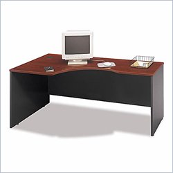 Bush Furniture Corsa Series Bow Front Left C-Module Corner Wood Credenza in Hansen Cherry