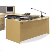Bush Series C U-Shape Bow Front Wood Desk with Left Corner Module in Light Oak