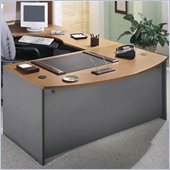 Bush Series C Right L-Shape Wood Executive Desk in Natural Cherry