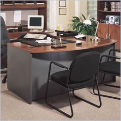Bush Furniture Series C Executive Right L-Shape Wood Desk in Hansen Cherry