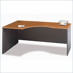 Bush Furniture Corsa Series Bow Front Wood Computer Desk in Natural Cherry