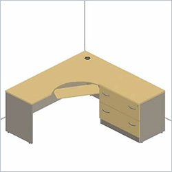 Bush Furniture Light Oak Corsa Series Corner Desk
