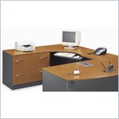 Bush Series C Left L-Shape Wood Desk in Natural Cherry
