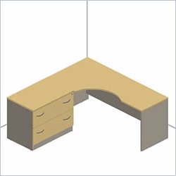 Bush Furniture Auburn Maple Corsa Series Corner Desk Set