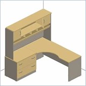 Bush Mahogany Corsa Series L-Shaped Desk with Hutch