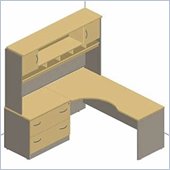 Bush Natural Cherry Corsa Series L-Shape Computer Desk with Hutch