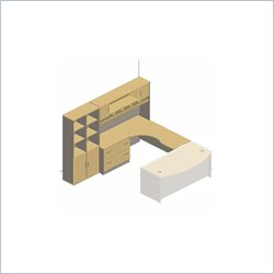 Bush Furniture Corsa Series Corner U-Shaped with Hutch in Natural Cherry