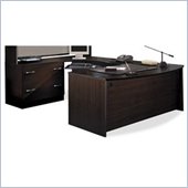 Bush Corsa Series U-Shaped Corner Office Set in Mocha Cherry