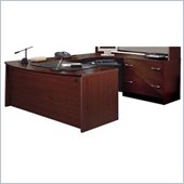 Bush Mahogany Corsa Series U-Shaped Corner Desk Set