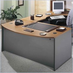 Bush Furniture Corsa Series L-Shaped Desk and File in Natural Cherry