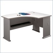 Bush WC14522 Series A White Spectrum and Pewter Right L-Bow Desk