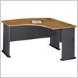 ADD TO YOUR SET: Bush WC57422 Series A Natural Cherry and Slate Right L-Bow Desk