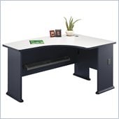 Bush Series A Right Corner L-Shape Bow Front Wood Desk in Slate