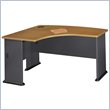 ADD TO YOUR SET: Bush Series A Left L-Bow Wood Desk in Natural Cherry
