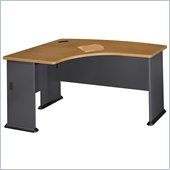 Bush Series A Left L-Bow Wood Desk in Natural Cherry