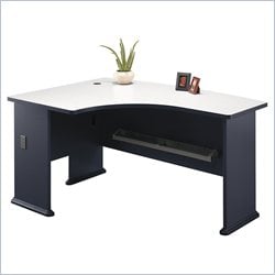 Bush Furniture Advantage Series Left L-Shape Bow Front Wood Computer Desk in Slate