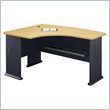 ADD TO YOUR SET: Bush Series A Left L-Shape Bow Front Wood Desk in Beech